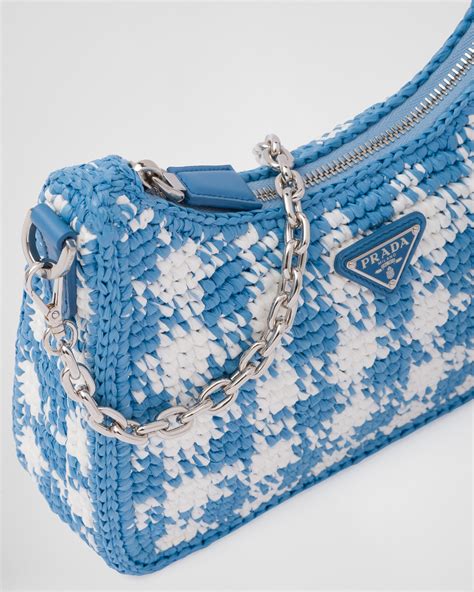 prada blue raffia bag|Prada raffia bag dupe.